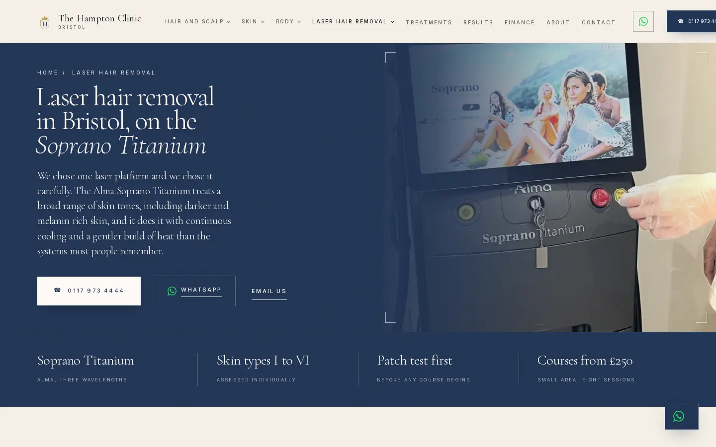 Laser hair removal in Bristol at The Hampton Clinic